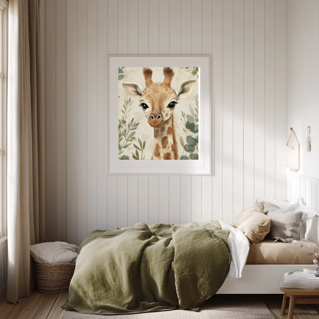 Serene Giraffe – Realistic Safari Baby Wall Art Poster