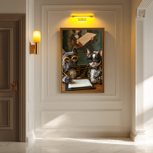 The Aristopaws – French Bulldogs in Formalwear Wall Art Poster
