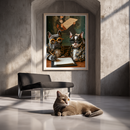 The Aristopaws – French Bulldogs in Formalwear Wall Art Poster