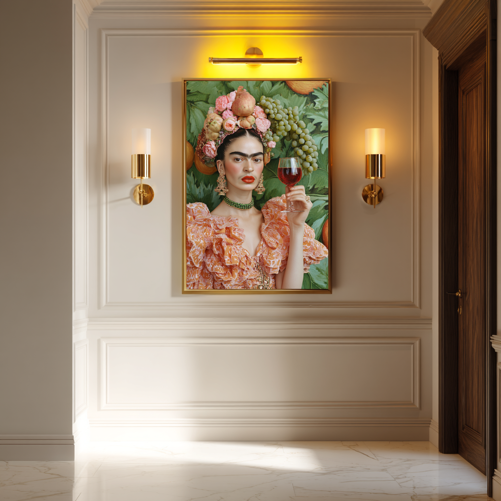 Fruit of Her Power – Opulent Wine & Crowned Woman Wall Art Poster
