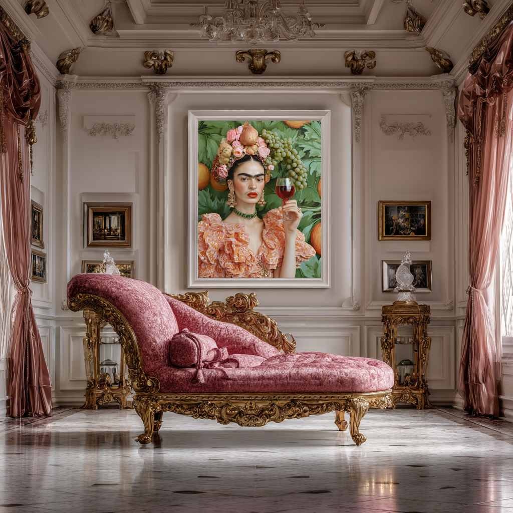 Fruit of Her Power – Opulent Wine & Crowned Woman Wall Art Poster