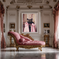Miss Fortune – Black Cat in Pink Faux Fur Wall Art Poster