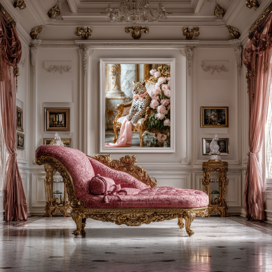 The Royal Recline – Leopard in Palace Wall Art Poster