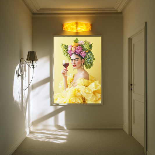 Citrus Crown – Bold Tropical Wine Queen Wall Art Poster
