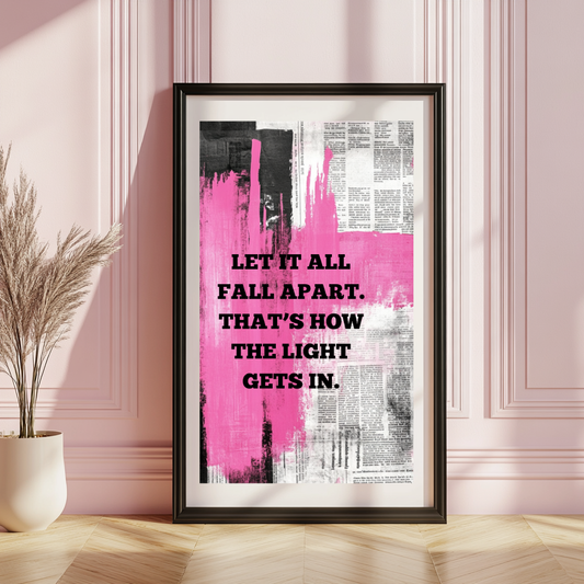 Let the Light In – Bold Collage Typography Wall Art Print