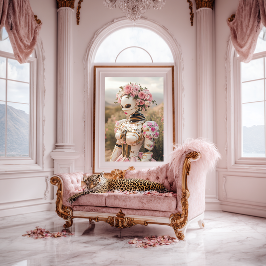 Blush Circuitry – Floral AI Muse Wall Art Poster