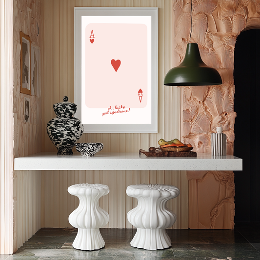 Lucky Girl Syndrome – Ace of Hearts Wall Art Print