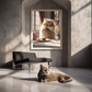 The Dessert Duchess – Elegant Cat Dining Wall Art Poster