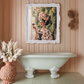 Divine Harvest – Baroque Muse with Grapes & Roses Wall Art Poster
