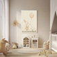 Neutral Bunny with Balloon – Minimalist Rabbit Nursery Wall Art Poster