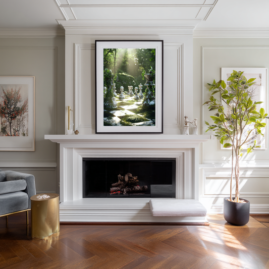 The Forgotten Match – Overgrown Chessboard Wall Art Poster