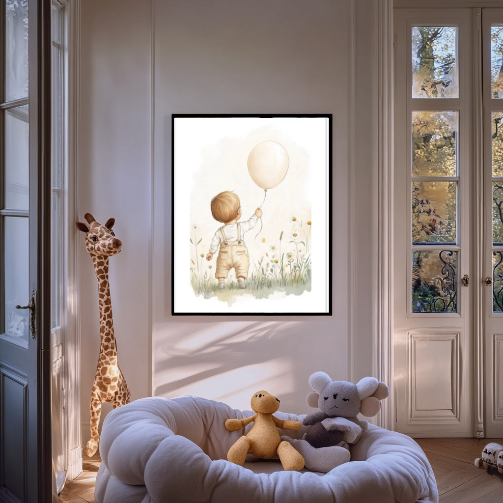 Balloon Dreams – Neutral Toddler Wall Art for Nursery